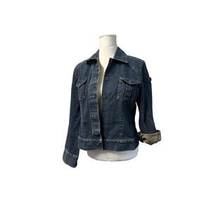 vintage i.e. Relaxed Women’s Petite Denim Jacket Cotton Size PL Button Front Y2K